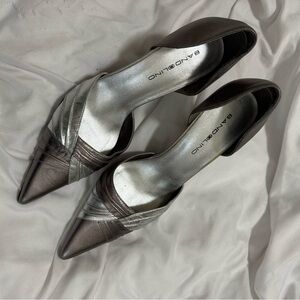 Bandolino Silver & Brown Stiletto Heels – Sleek Two‑Tone Dress Shoes